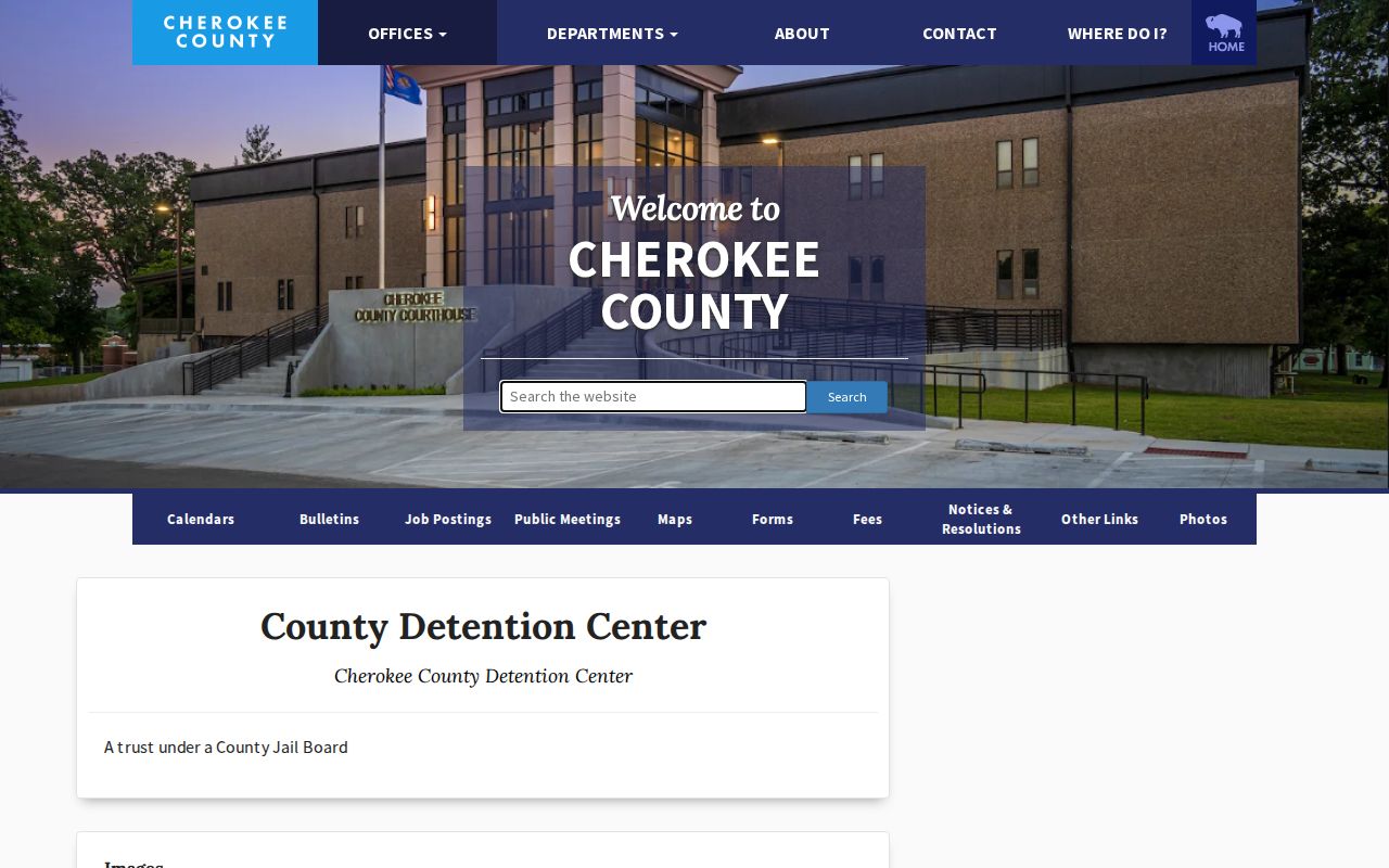 Cherokee County release records on the official CCDC detention center page